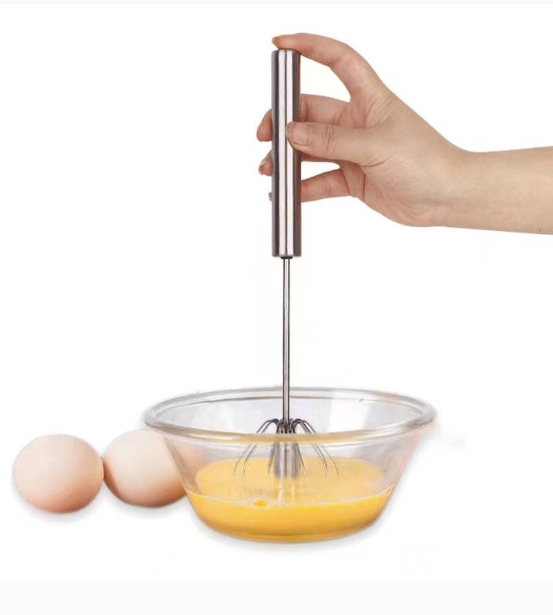 Kitchen egg whisk  6 8 10 12 14 Inch batidores manual Stainless Steel Rotary Semi Automatic Flat Manual Hand Mixer Egg Beater