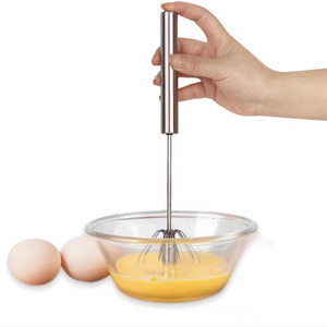 Kitchen egg whisk  6 8 10 12 14 Inch batidores manual Stainless Steel Rotary Semi Automatic Flat Manual Hand Mixer Egg Beater