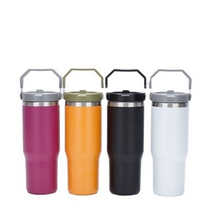 Customize sublimation tumbler wholesale bulk Thermal Insulation Folding Straw Cup 30oz Double Wall Stainless Steel Vacuum Cup