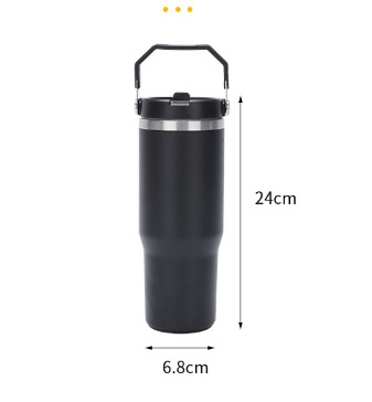 Customize sublimation tumbler wholesale bulk Thermal Insulation Folding Straw Cup 30oz Double Wall Stainless Steel Vacuum Cup