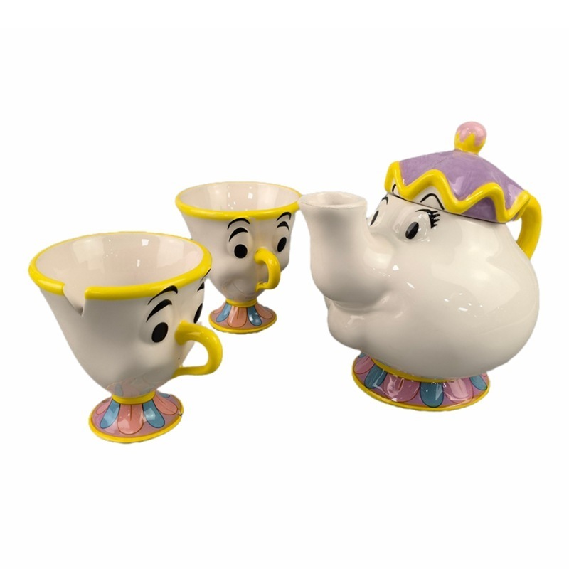 Cartoon Beauty And The Beast teapot and cup Ceramic Coffee Tea Pot Cup Sets One Set Lovely Christmas Gift