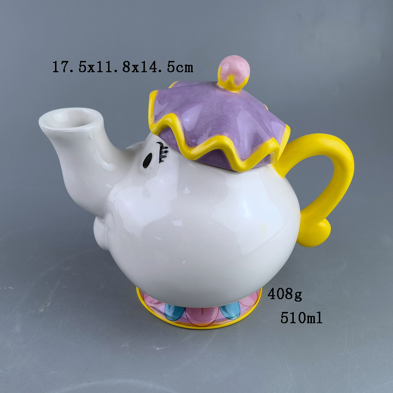 Cartoon Beauty And The Beast teapot and cup Ceramic Coffee Tea Pot Cup Sets One Set Lovely Christmas Gift