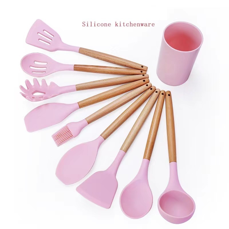 2023 High Quality 12 in 1 Kitchen Gadget Set Cocina kitchenware set cooking utensil With Wooden Handle