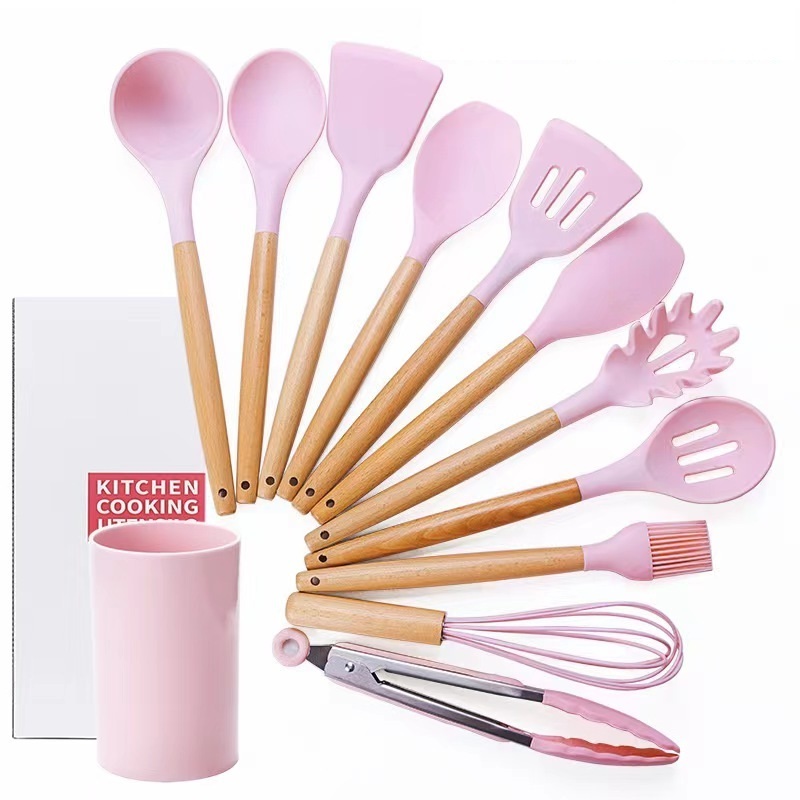 2023 High Quality 12 in 1 Kitchen Gadget Set Cocina kitchenware set cooking utensil With Wooden Handle