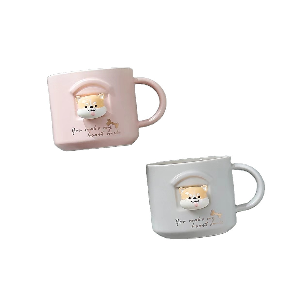 2022 in stock 3d dog mug coffee tea cups cute kawaii corgi mugs 301-400ml