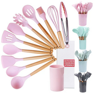 2023 High Quality 12 in 1 Kitchen Gadget Set Cocina kitchenware set cooking utensil With Wooden Handle