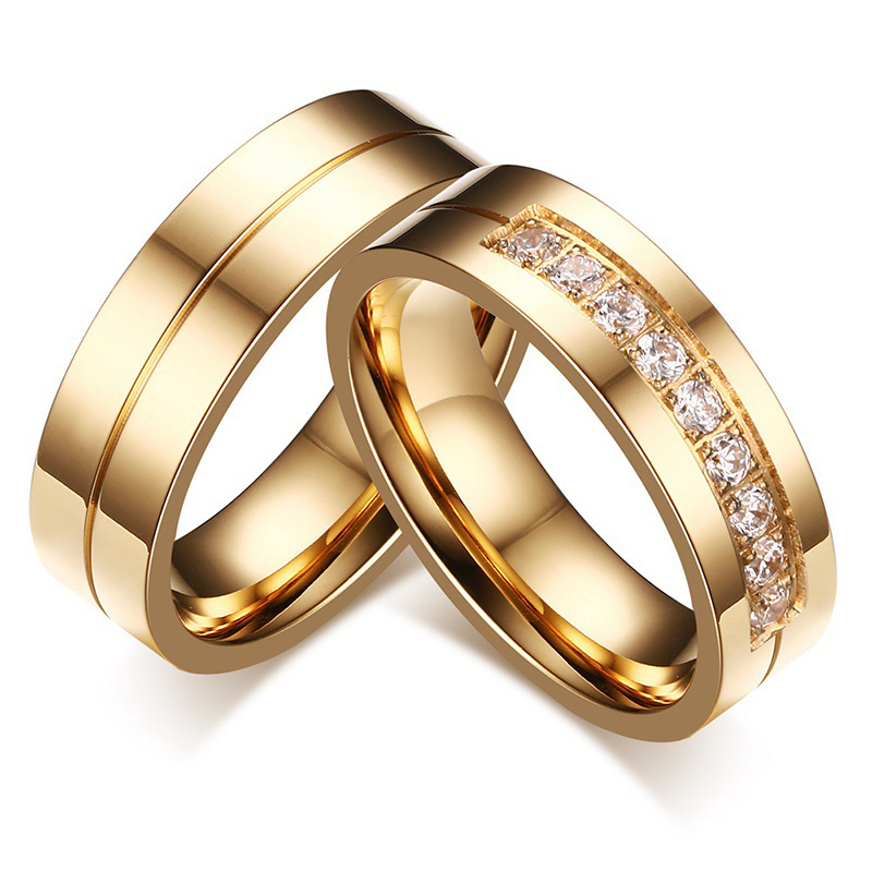 Original Factory Ladies Diamond 18k Gold Lovers Rings Jewelry Women For Gift Wedding Ring