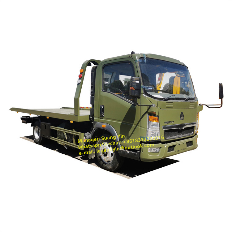 Sinotruk HOWO RHD light duty 3 ton car rescue tow wrecker flatbed truck for sale