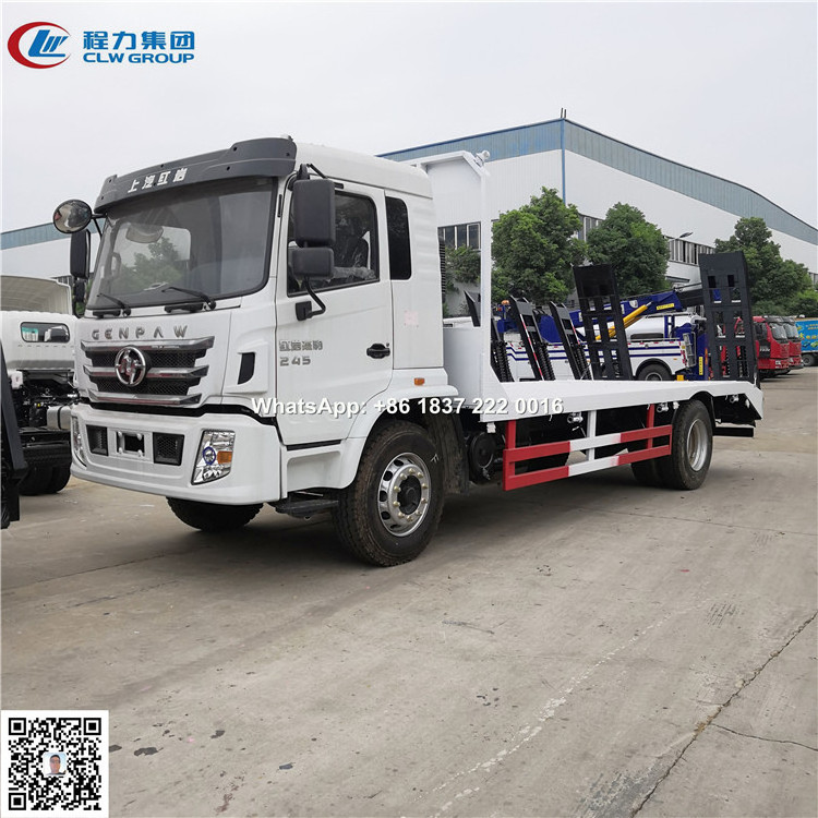 Hongyan Genpaw 4x2 15 tons 20 tons excavator carrier selfloader flatbed truck