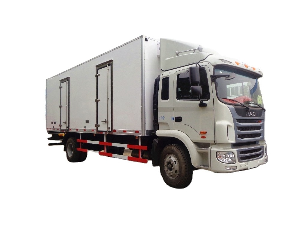 Cold goods meat seafood transport van truck JAC luxury series 6 wheel 10 ton freezer refrigeration box van truck for sale