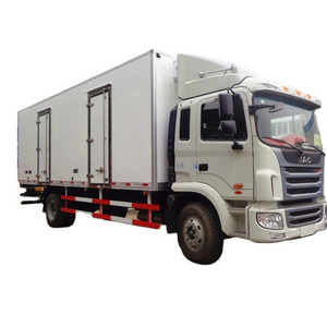 Cold goods meat seafood transport van truck JAC luxury series 6 wheel 10 ton freezer refrigeration box van truck for sale