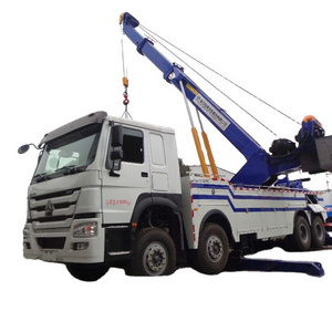 China heavy duty rotate wrecker truck manufacturer Sinotruck HOWO 380HP 8x4 30 tons rotator wrecker truck for sale