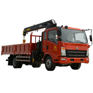 new design the cheapest howo 5 tons 4x2 rhd or lhd hiab st170 3.2 tons hydraulic jib 3 sections crane boom truck for hot sales