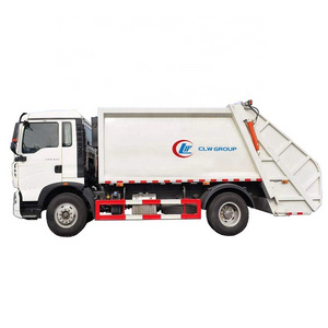 cnthc Medium truck howo 8 to 12 cbm manual and automatic control real loading garbage compactor truck