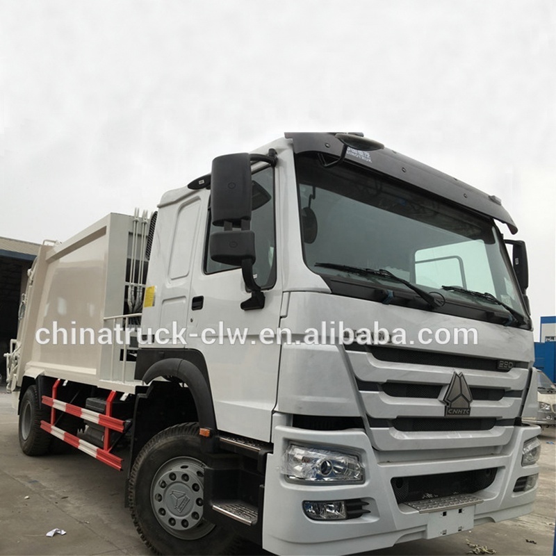 cnthc Medium truck howo 8 to 12 cbm manual and automatic control real loading garbage compactor truck