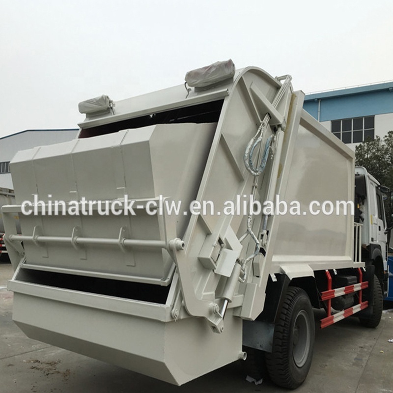 cnthc Medium truck howo 8 to 12 cbm manual and automatic control real loading garbage compactor truck