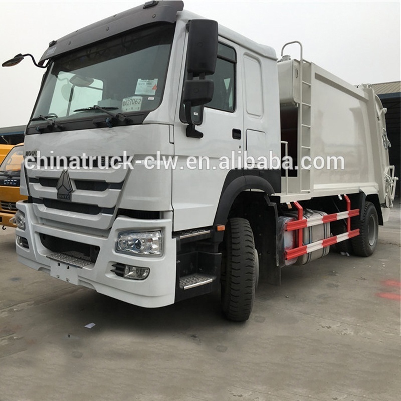 cnthc Medium truck howo 8 to 12 cbm manual and automatic control real loading garbage compactor truck