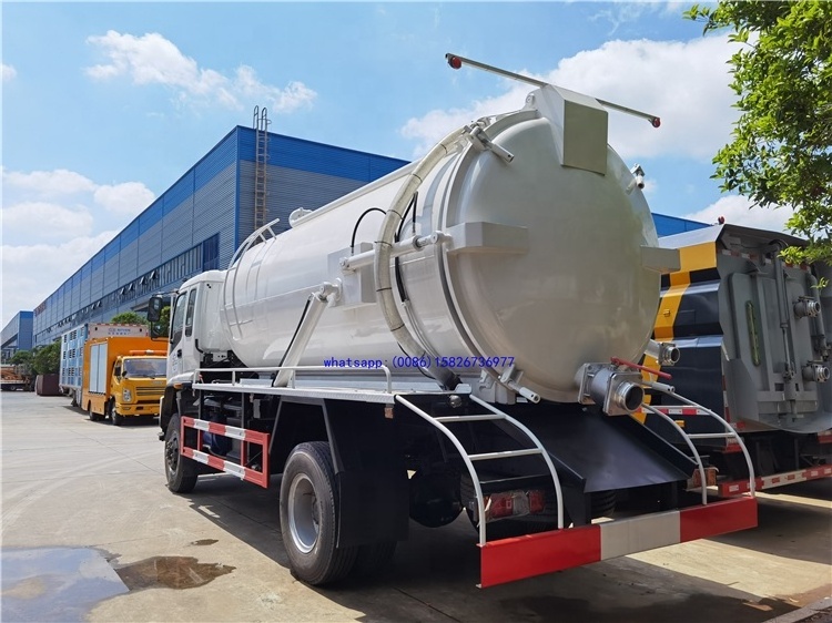 Japan FTR 12cbm septic tank cleaning sewage suction truck 10cbm Japanese vacuum truck sewage suction