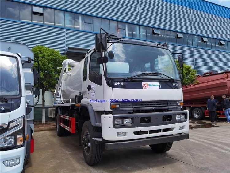 Japan FTR 12cbm septic tank cleaning sewage suction truck 10cbm Japanese vacuum truck sewage suction