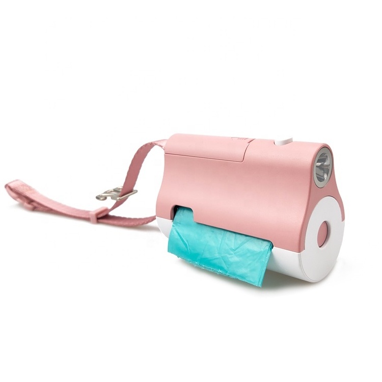 Dog poop bag dispenser Poop Waste Bag Holder Dispenser with LED Flashlight