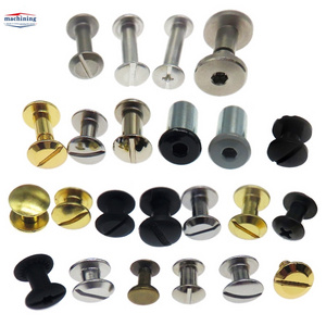 Factory Direct custom stainless steel aluminum brass binding barrel binding screws post leather rivets chicago screws