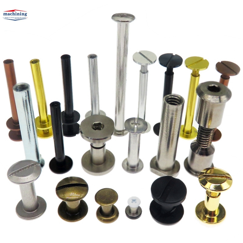 Factory Direct custom stainless steel aluminum brass binding barrel binding screws post leather rivets chicago screws