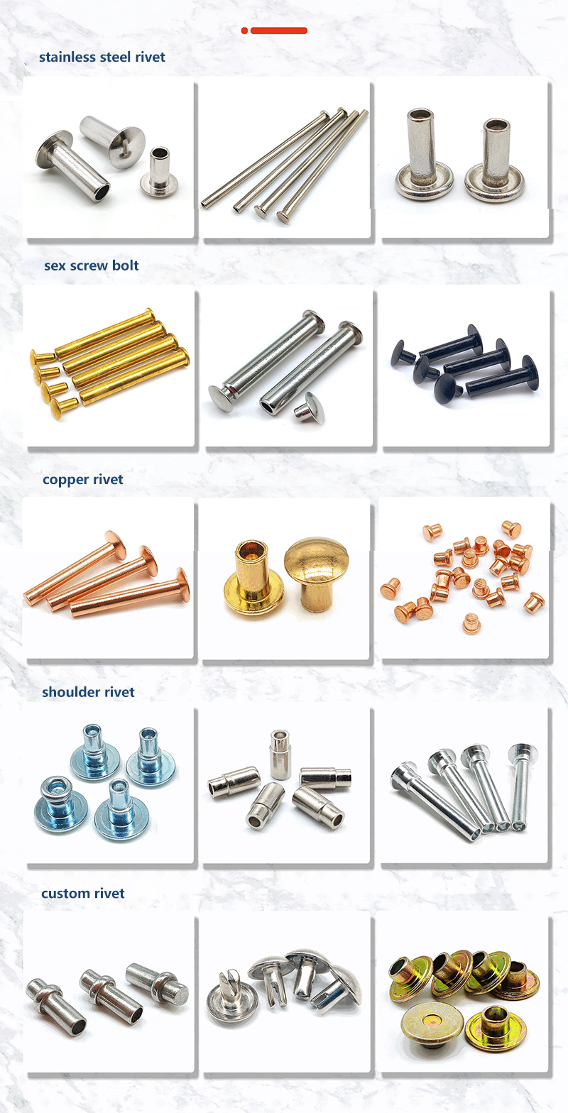 Factory Direct custom stainless steel aluminum brass binding barrel binding screws post leather rivets chicago screws