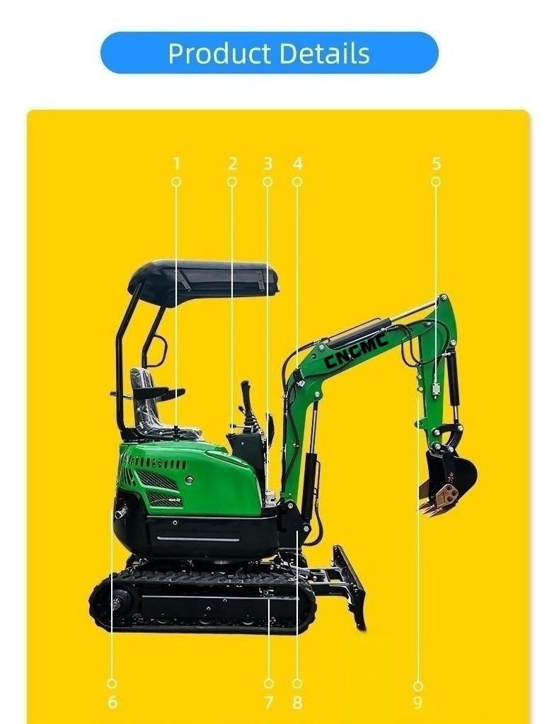 EPA EURO 5 rubber track excavator Sinomach CNCMC TE13 1 ton 1.3 ton mini excavator mini digger bagger 1 ton excavator