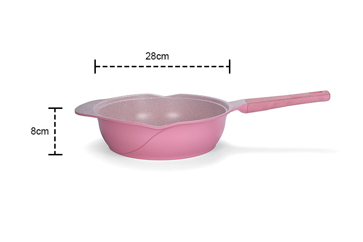 APEO PFOA Free Pink Frying Pan Cookware Sets Nonstick Egg Pans Fry Cookware