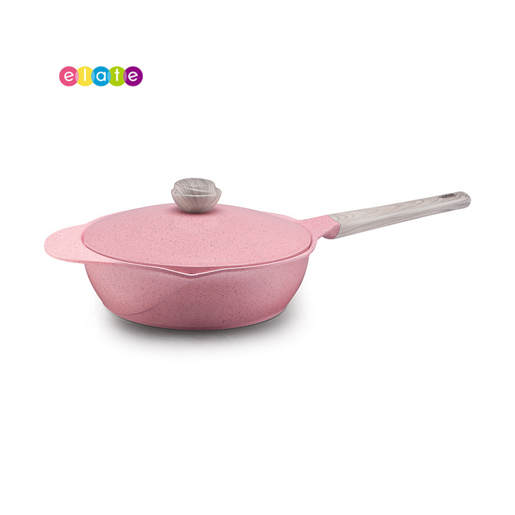 APEO PFOA Free Pink Frying Pan Cookware Sets Nonstick Egg Pans Fry Cookware