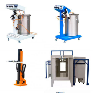 Small size electrostatic powder spraying machine line with baking oven room and spraying booth