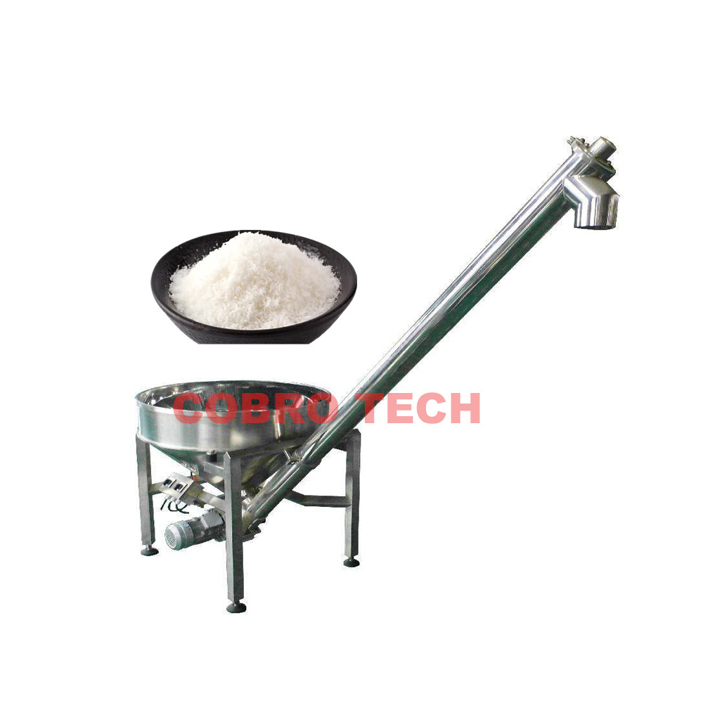 Food auger screw conveyor feeder machine with hopper