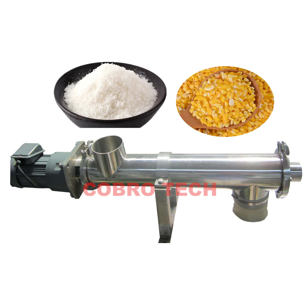 Food auger screw conveyor feeder machine with hopper