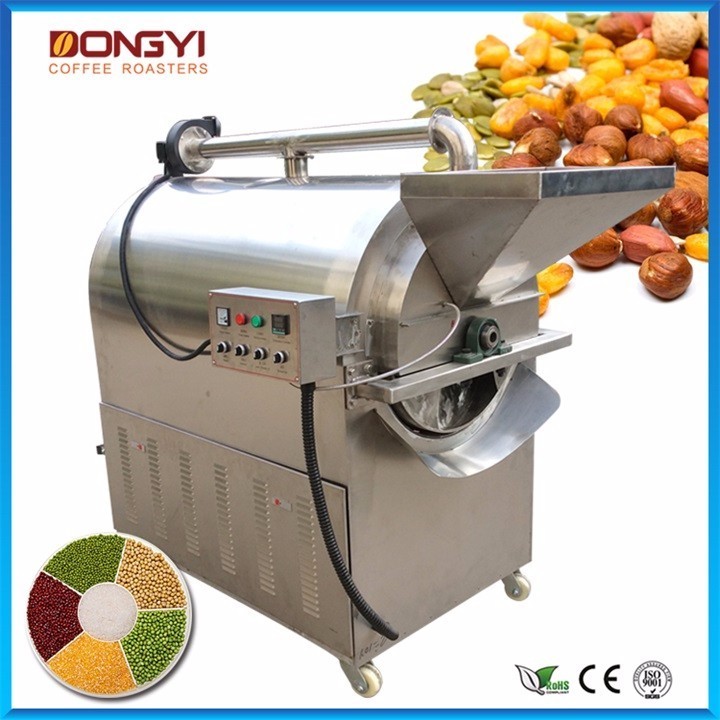 High-quality stainless steel drum roasting machine 35-50kg/drum for cashew nut/chestnut/hazelnut with gas/electric heating types