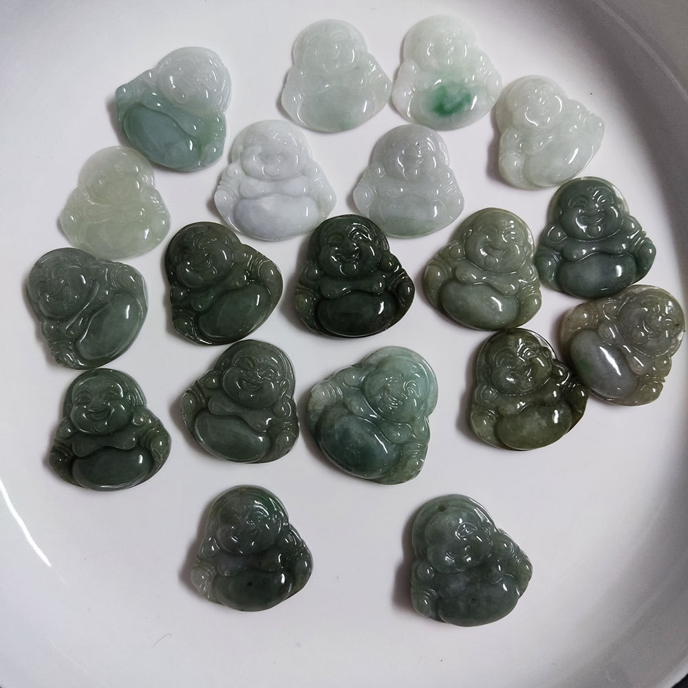 100% Real Natural Burma Jade Buddha Necklace Pendant green Myanmar jade Milo women children jewelry Good Luck Best Gift