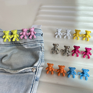 Custom Cute Bear Pants Button Removable Instant Waist Jeans Pin Buttons Adjustable Bear Buttons