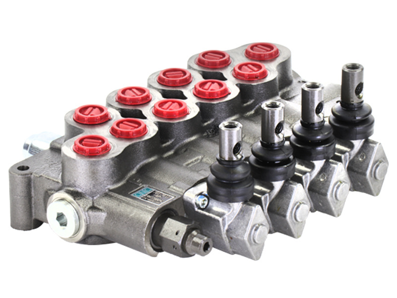 Top Quality 4 Spool Monoblock 80 LPM Manuel Lever Hydraulic Distribution Spool Valves For Tipper Applications