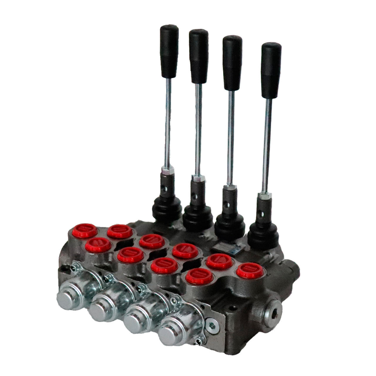 Top Quality 4 Spool Monoblock 80 LPM Manuel Lever Hydraulic Distribution Spool Valves For Tipper Applications