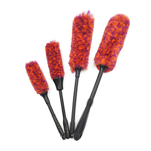 Bendable soft fur Tiger pattern tire clean brushes car wheel cleaning brush