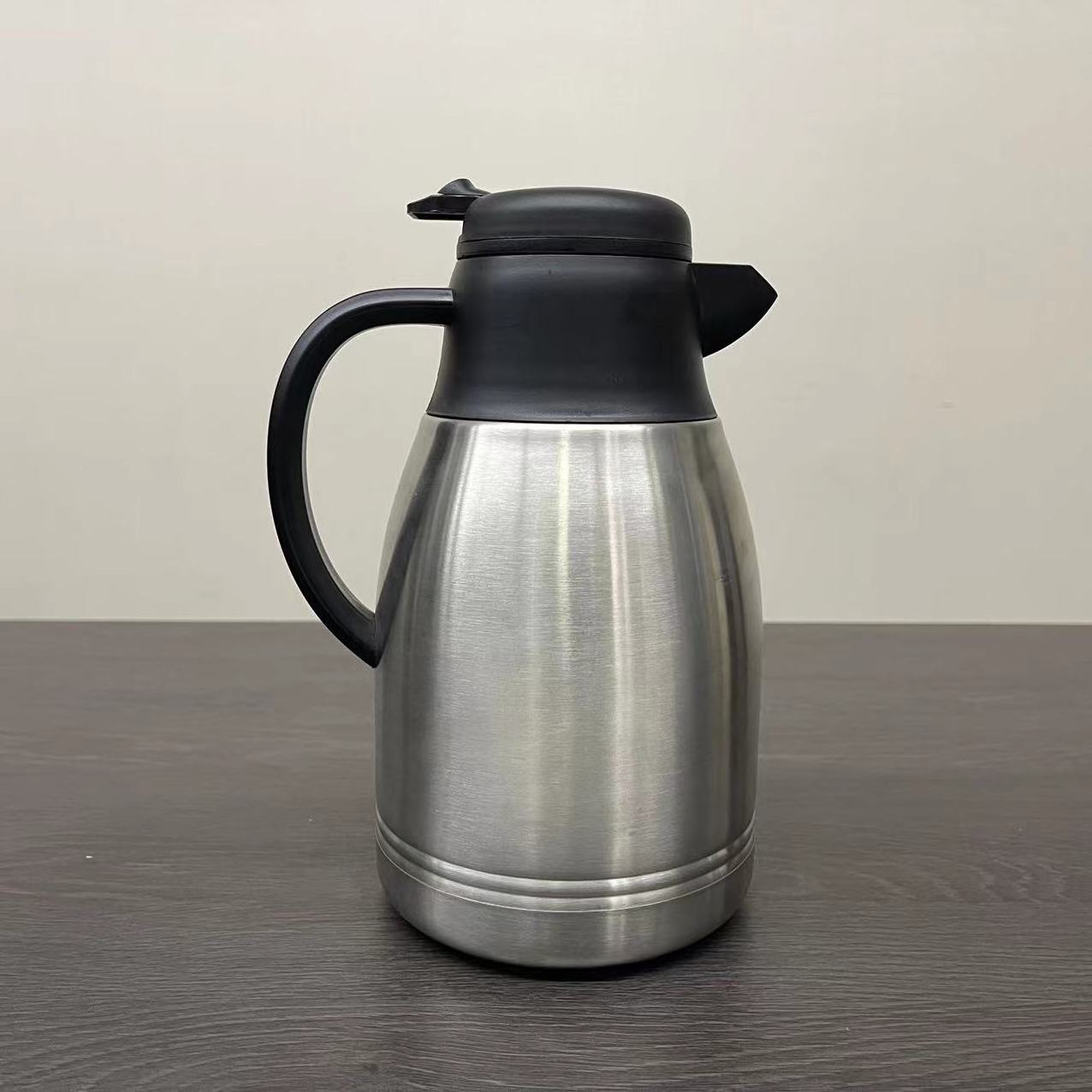 Big Capacity Large Double Wall 2L Thermal Stainless Steel Coffee/ Tea Pots for Restaurants