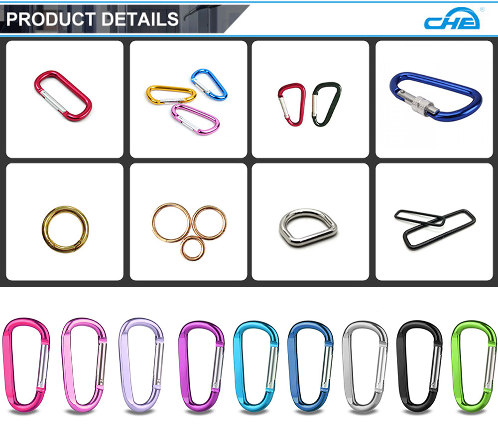 Good Quality Matte Buckle Hook Stainless Steel 304 316 Aluminium Oval Shape Carabiner 50Mm