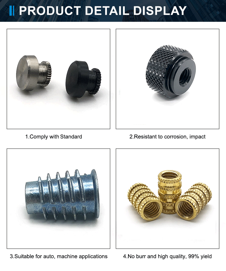 M3 M4 M5 302 307 type threaded insert fasteners brass self tapping threaded inserts for metal