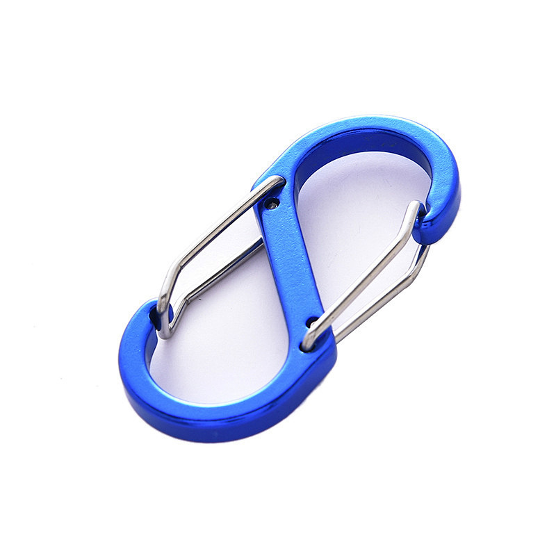 China hardware factory wholesale 8.8 cm aluminum biner clip wire gate s carabiner hook