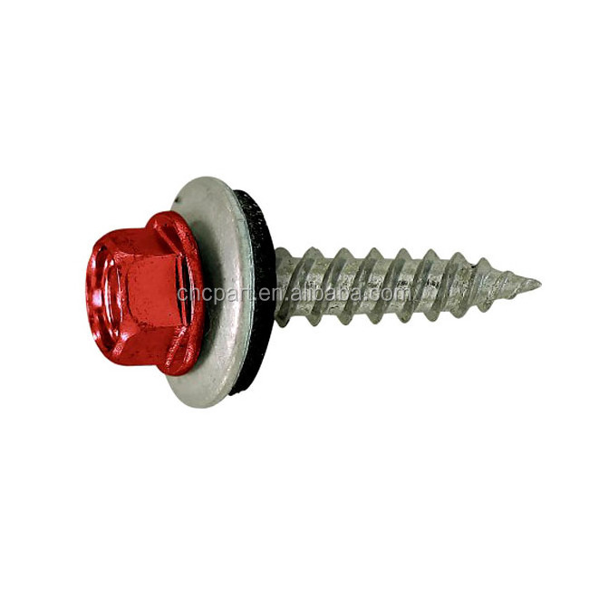 China wholesale color painted din m3 m4 m6 5 flange hexagon head self drilling roof screws with washers metal roof screws