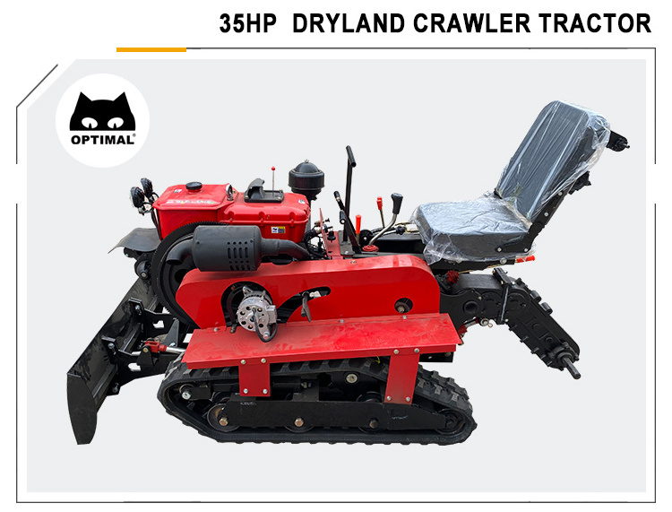 Small Multifunction Ride on Tracked Rotovator Mini Rotary Tiller Cultivator for Paddy Fields and Dry Land