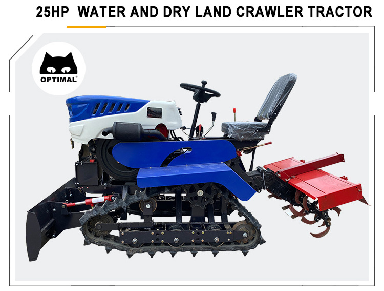 Chinese Best Price Multifunction Rubber Track Paddy Field Small Mini Crawler Tractor For Sale