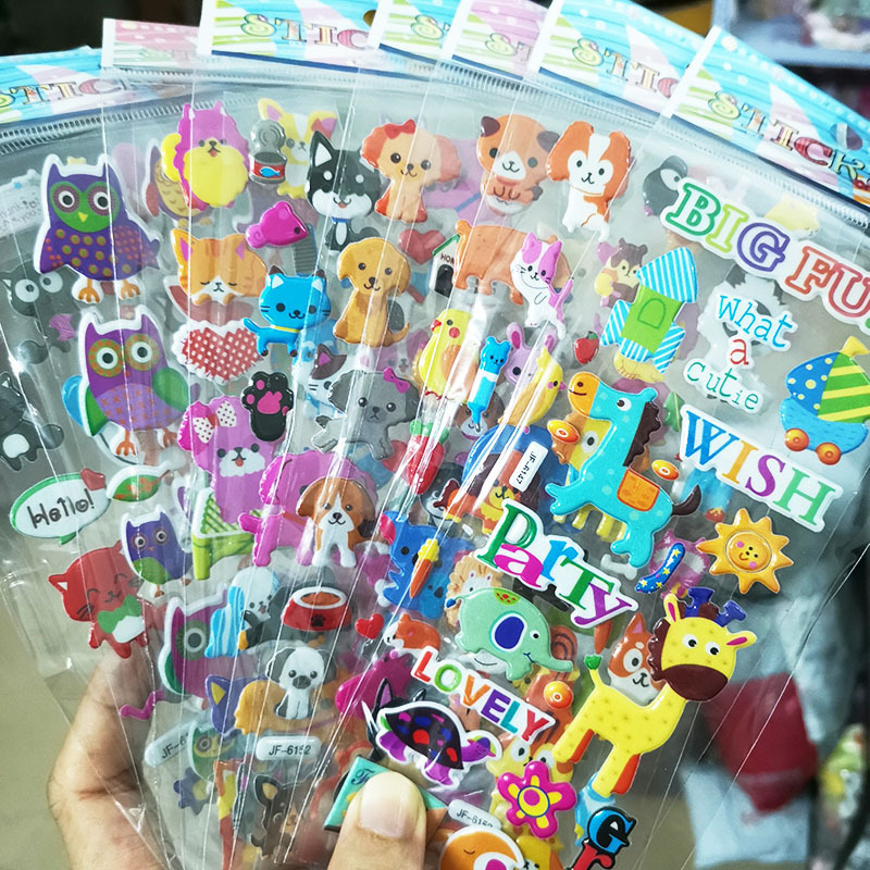 Animals Cartoon Kids Stickers 3D Puffy Bulk Stickers for Girl Boy Birthday Gift