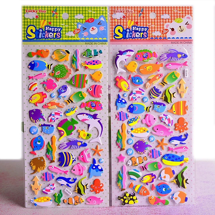 3D Bubble Sticker Car Truck Plane Traffic Waterproof Cartoon Anime Stickers For Girl Boy Kids