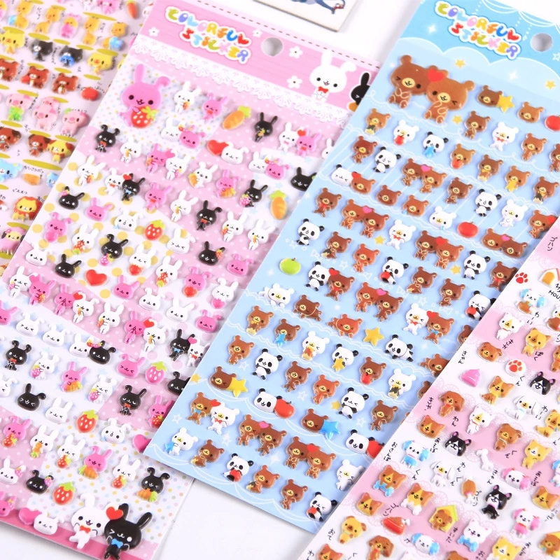 Scrapbooking DIY Diary Album Kawaii Lovely Small Animal Foam 3D Decorative Stationery Puffy Stickers