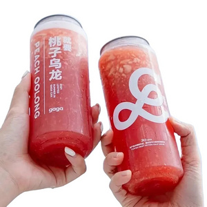 Wholesale can customize Logo 330ml transparent juice bottle cup pet plastic soda can